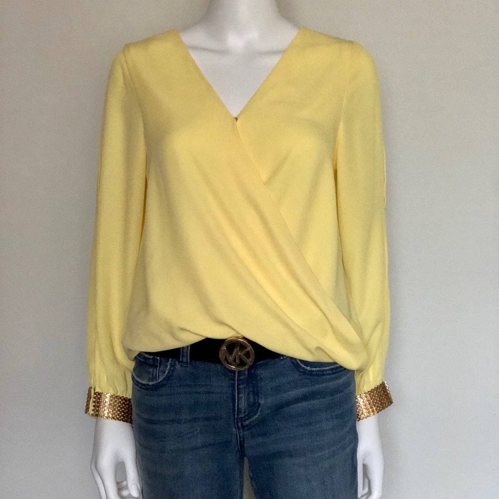 A’gaci Women Yellow Long Sleeve Blouse S